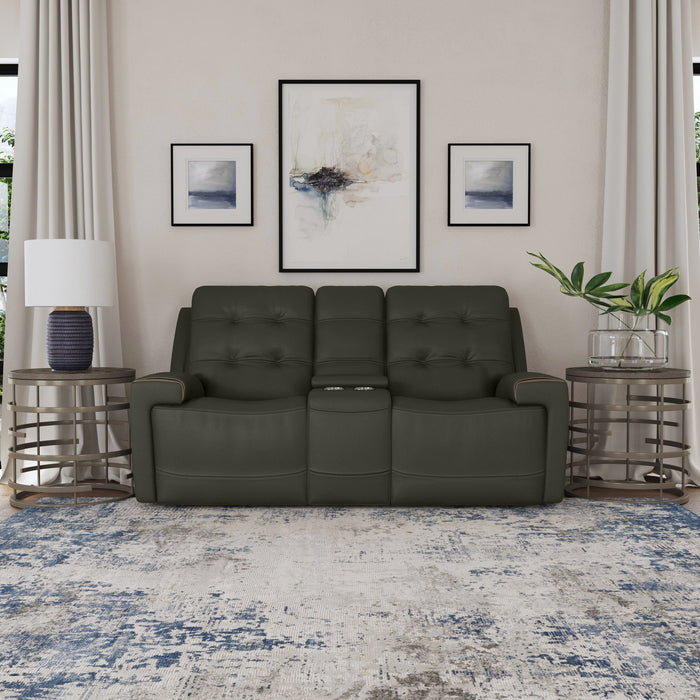 Iris - Power Reclining Loveseat With Console & Power Headrests