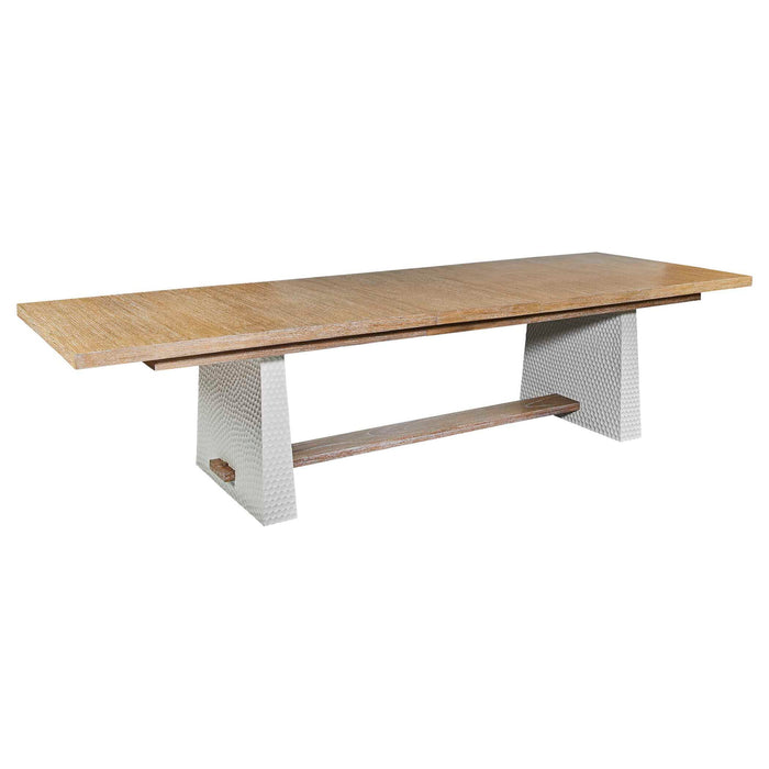 Hewn - Trestle Extension Dining Table - White / Woodtone