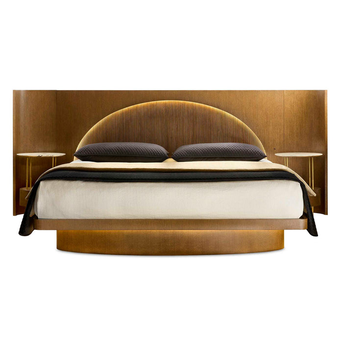 High Light - Lighted Platform Bed, King - Brown