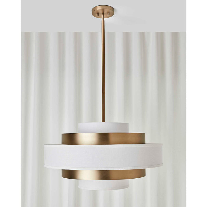 Radio City - 6 Light Pendant - Brass / White