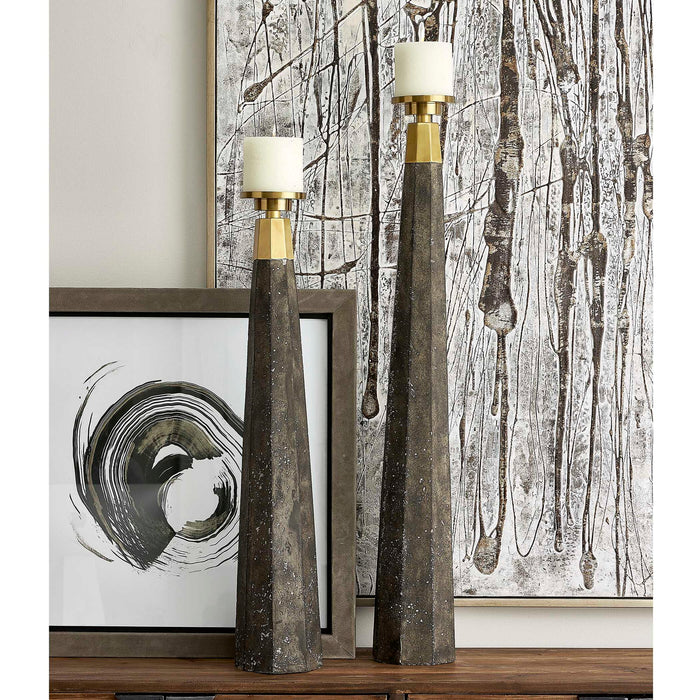 Pons - Candleholders (Set of 2) - Gray