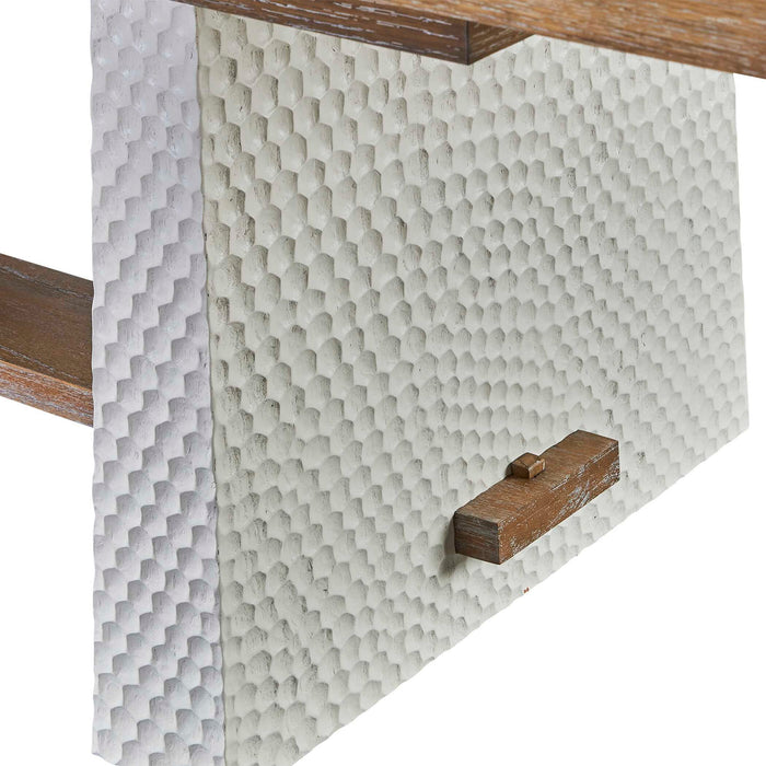 Hewn - Trestle Extension Dining Table - White / Woodtone