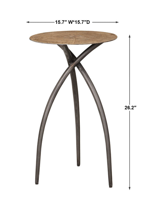 Renly - Accent Table - Black / Woodtone
