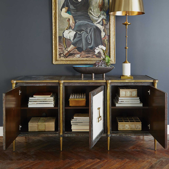 Let It Drop - Cabinet - Brown / Gold / White