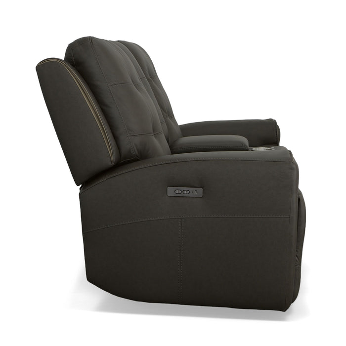 Iris - Power Reclining Loveseat With Console & Power Headrests