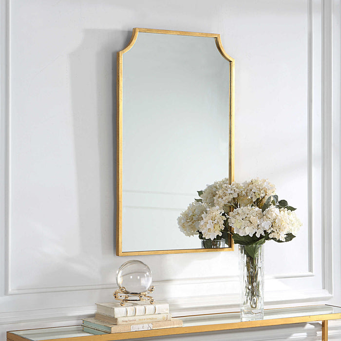Metal Frame Mirror - Gold Leaf