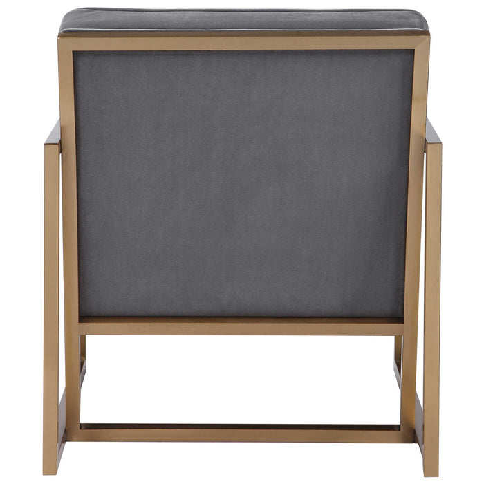 Hartigan - Accent Chair - Brass / Gray