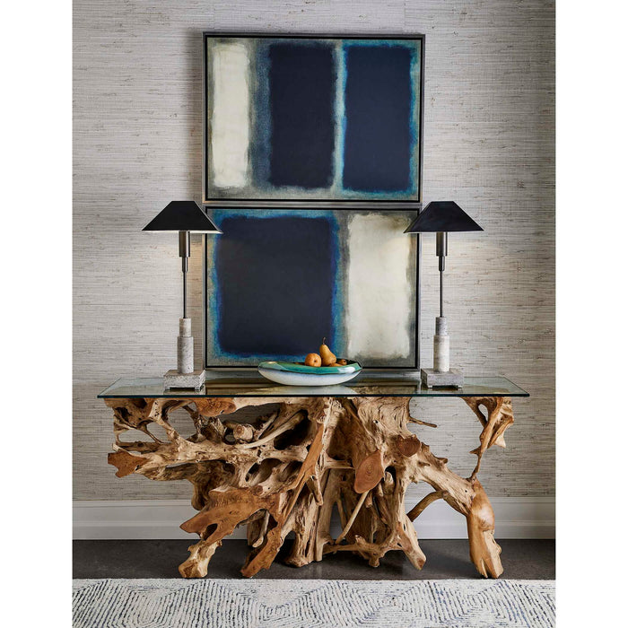 Solstice 1 - Framed Canvas - Black / Blue / Gray