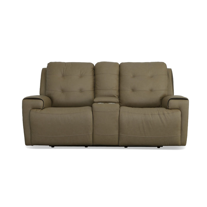 Iris - Power Reclining Loveseat With Console & Power Headrests