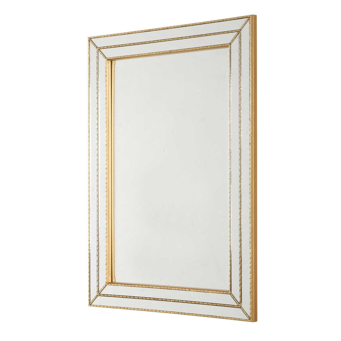 Grooved Texture Mirror - Gold