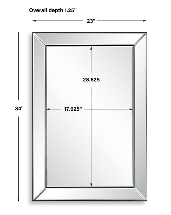Elegant Rectangular Mirror - Dark Bronze