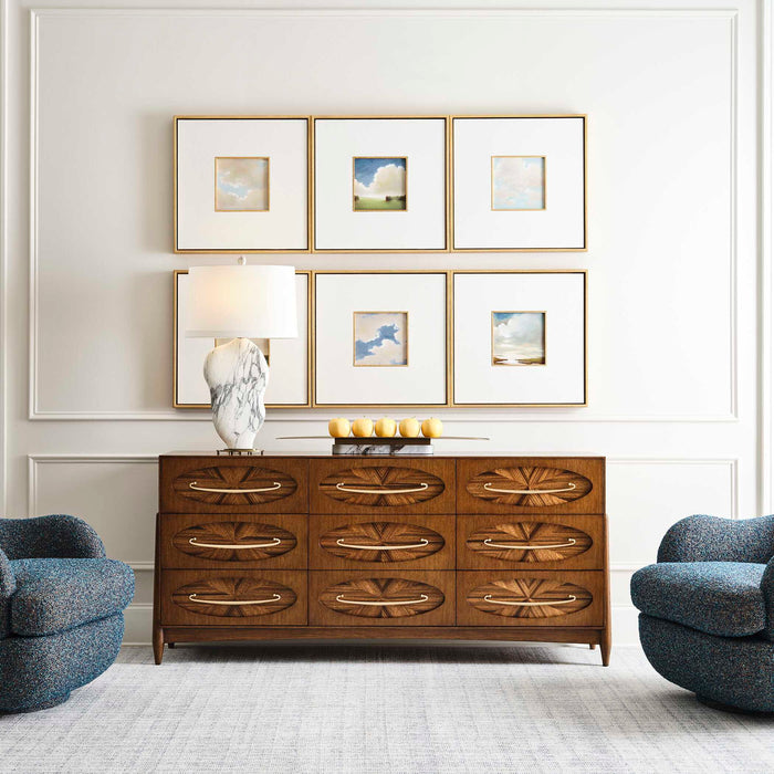 Tiger Eye - 6 Drawer 1 Door Chest - Woodtone