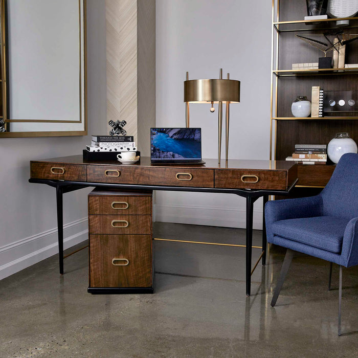 Glide - Desk - Gold / Woodtone