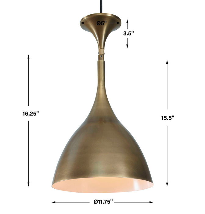 Kiss - 1 Light Pendant - Brass / White