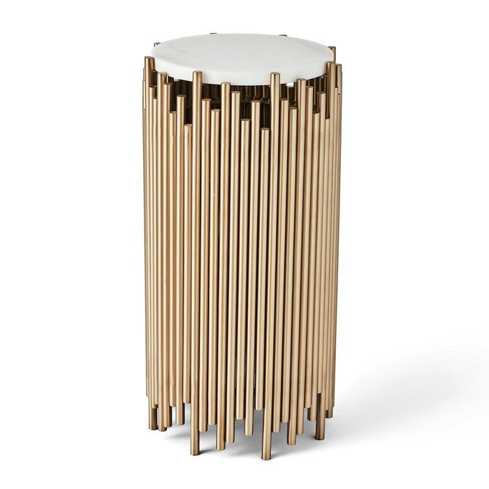 Pipe Dream - Accent Table - Brass / White