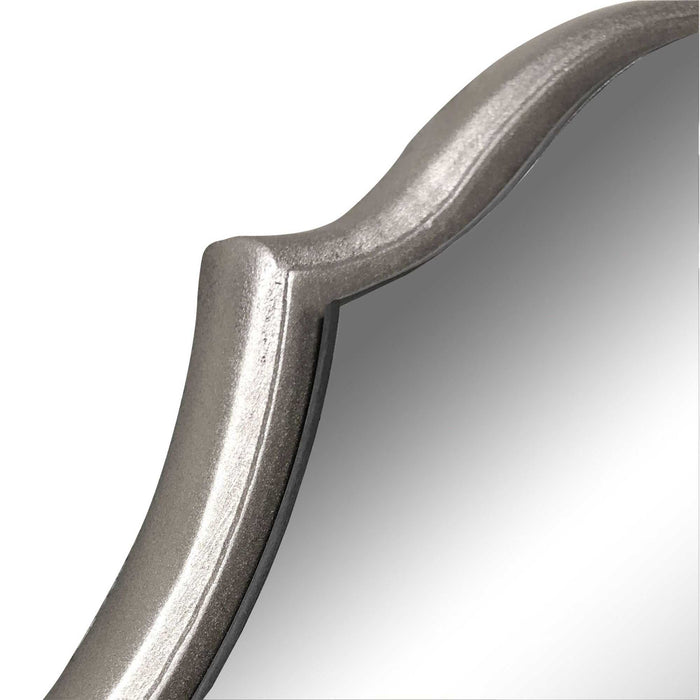 Shaped Beveled Mirror - Burnished Silver