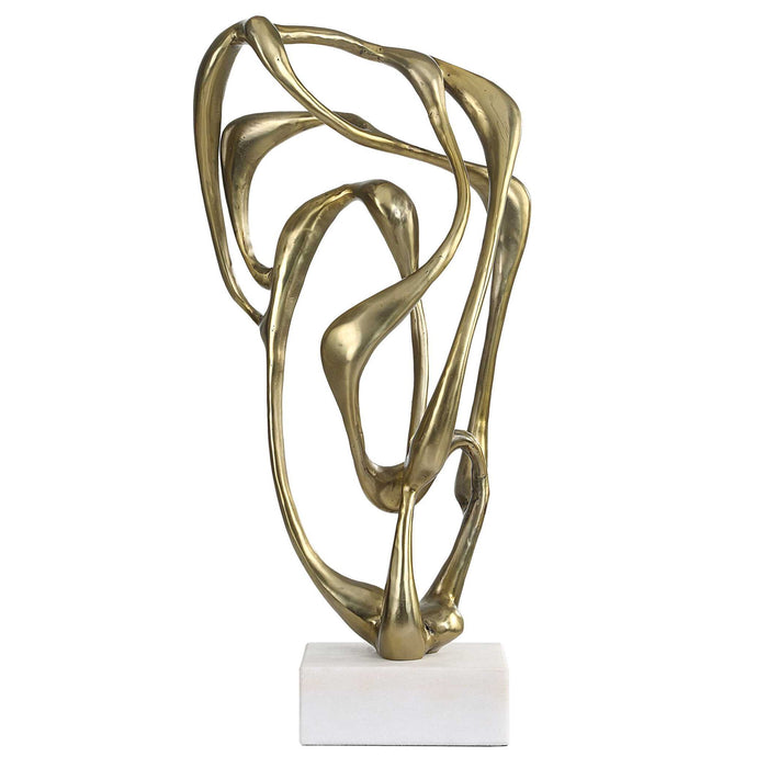Tangle - Sculpture - Brass / Gold / White