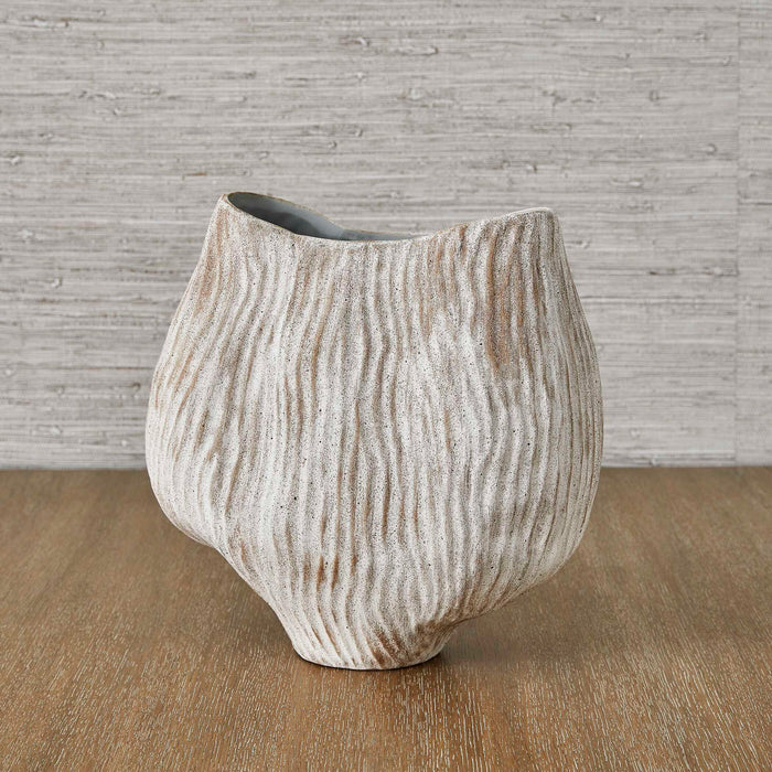 Water Lily - Vase - Brown / White
