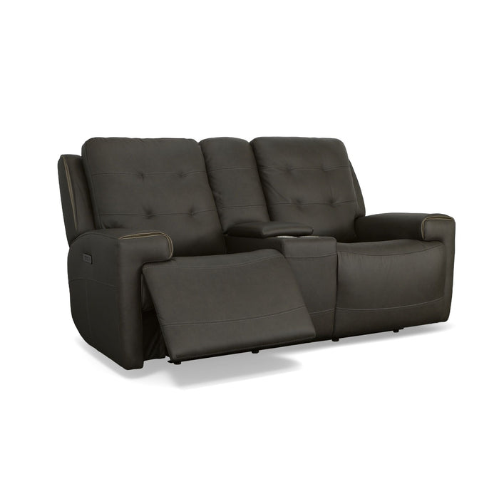 Iris - Power Reclining Loveseat With Console & Power Headrests