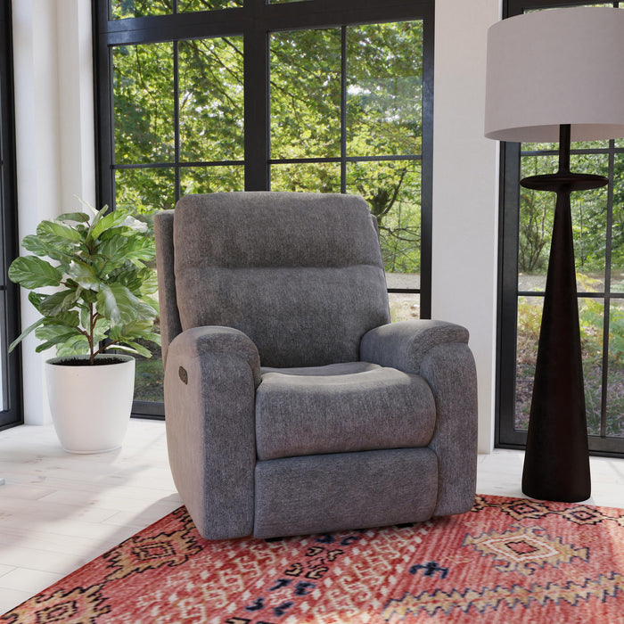 Penn - Fabric Power Rocking Recliner With Power Headrest & Lumbar