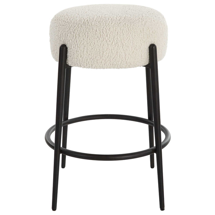Arles - Plush Counter Stool - White