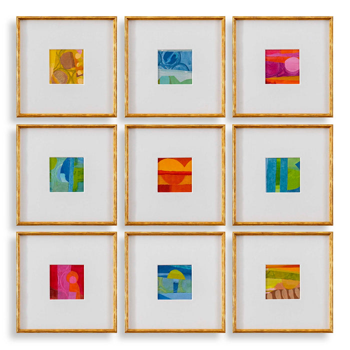Petite Bijoux - Framed Canvases (Set of 9) - Brilliant