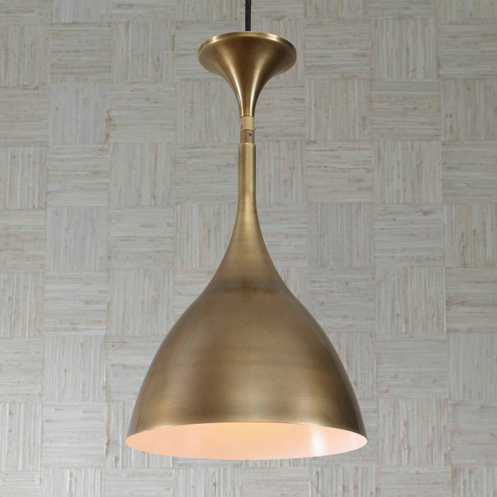 Kiss - 1 Light Pendant - Brass / White