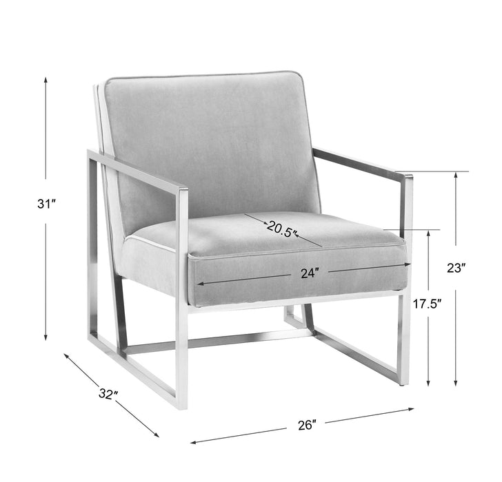 Hartigan - Accent Chair - Brass / Gray