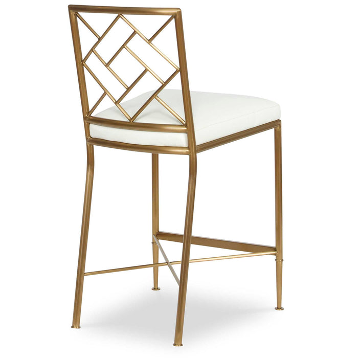 Fretwork - Counter Stool - Brass / White