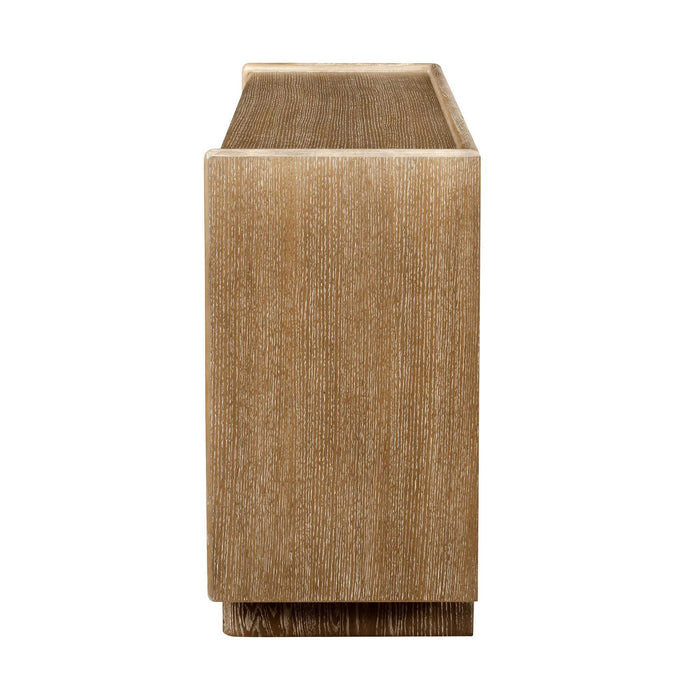Swoosh - 3 Door Cabinet - White / Woodtone