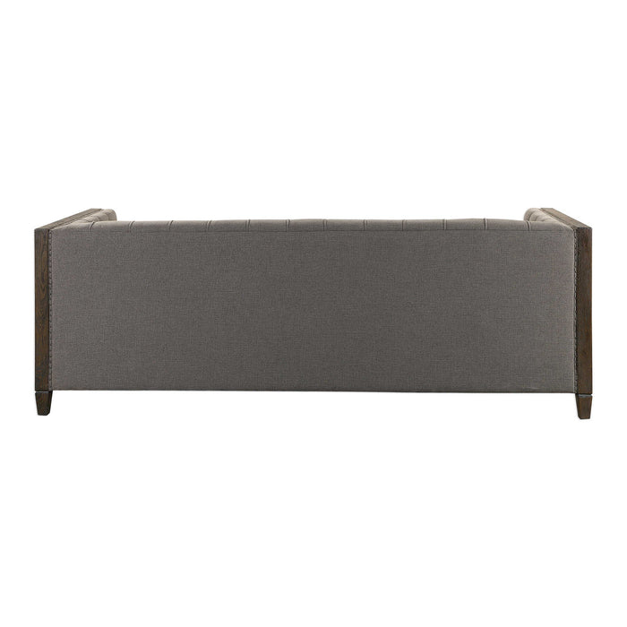Melado Chesterfield - Sofa - Gray / Woodtone