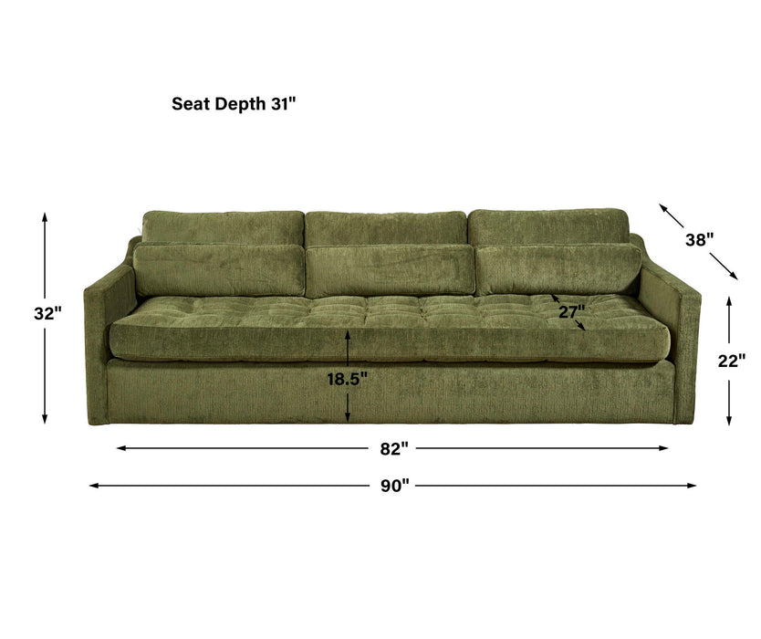 Slope Sofa - Sofa - Martini Olive Antique Velvet