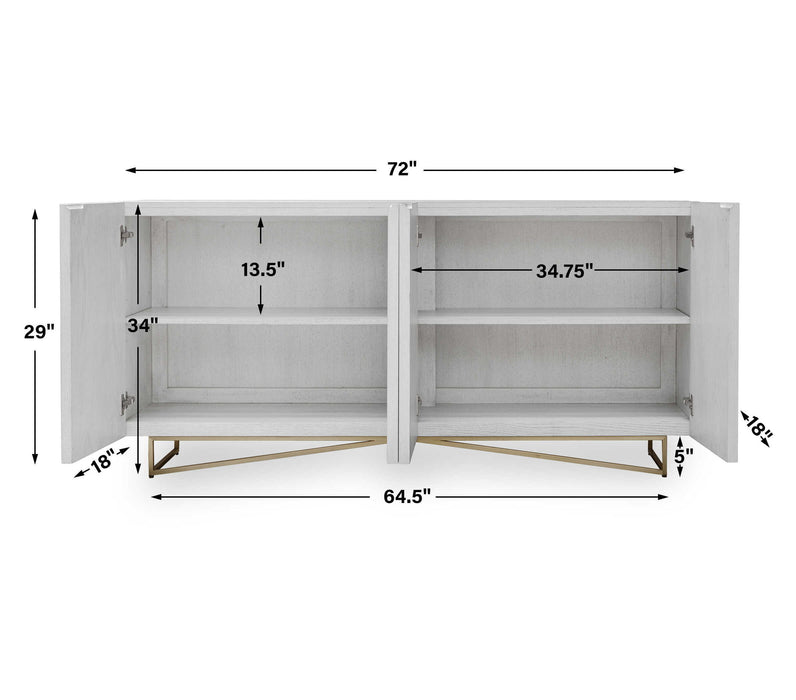 Ripple - 4 Door Cabinet - White