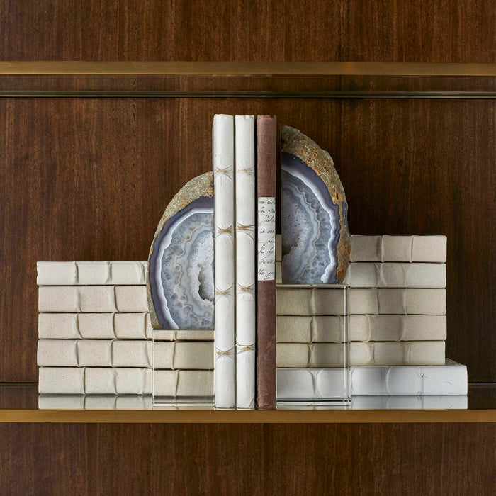 Amiya - Bookends (Set of 2) - Blue / Gray / White