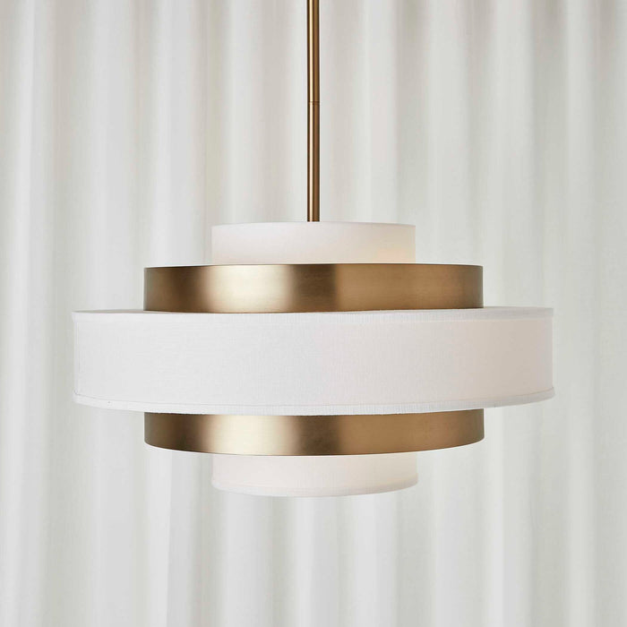 Radio City - 6 Light Pendant - Brass / White