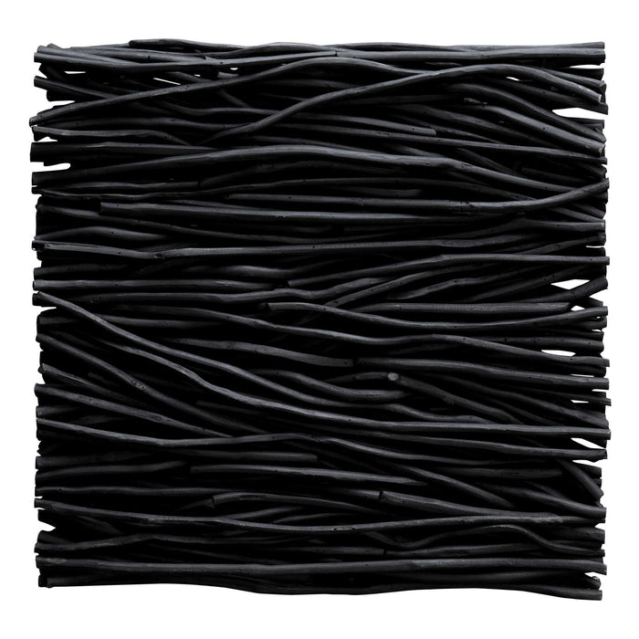Gathered Teak - Square Wood Wall Decor - Black