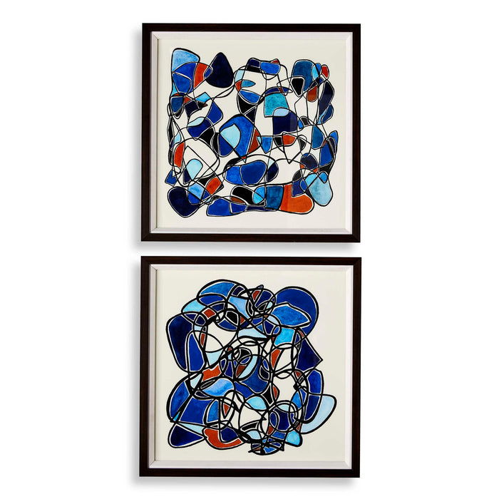 Congregation - Framed Prints (Set of 2) - Blue / Red / White
