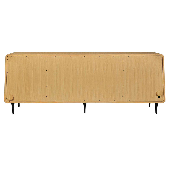 Striation - 4 Door Cabinet - Black / Woodtone