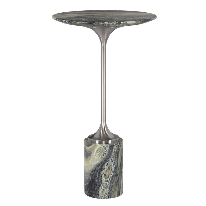 Pirouette - Accent Table - Green / Nickel / White