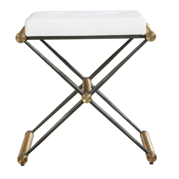X Marks The Spot - Small Bench - Black / Brass / White