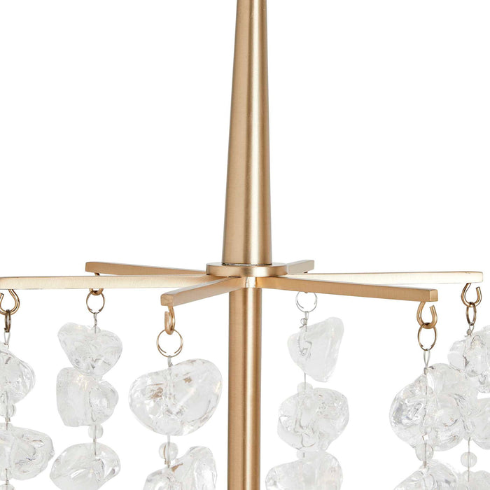 Waterfall - 6 Light Chandelier - Brass / White