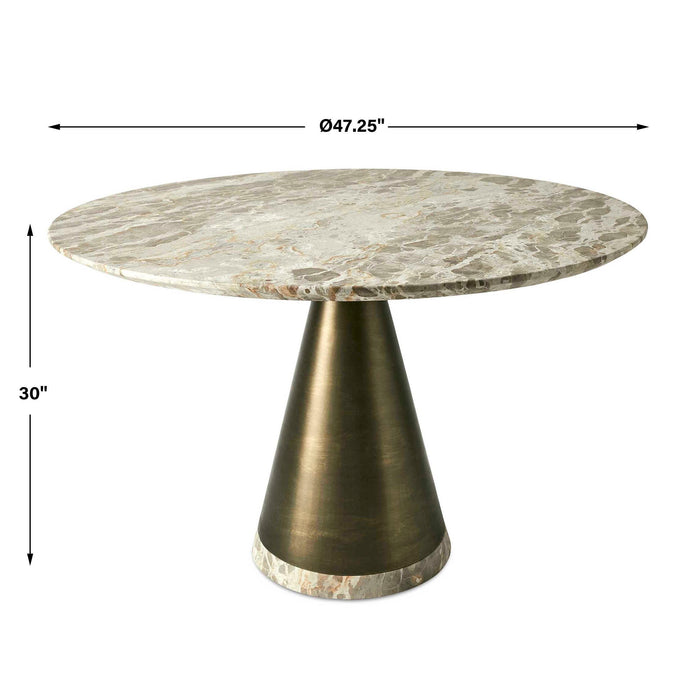 Conical - Dining Table - Bronze / White
