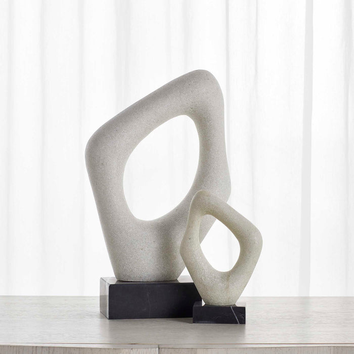 Stone Cavern - Sculptures (Set of 2) - Black / White
