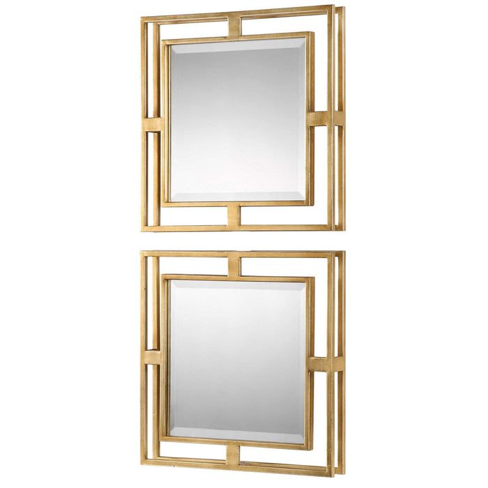 Allick - Square Mirrors (Set of 2) - Gold