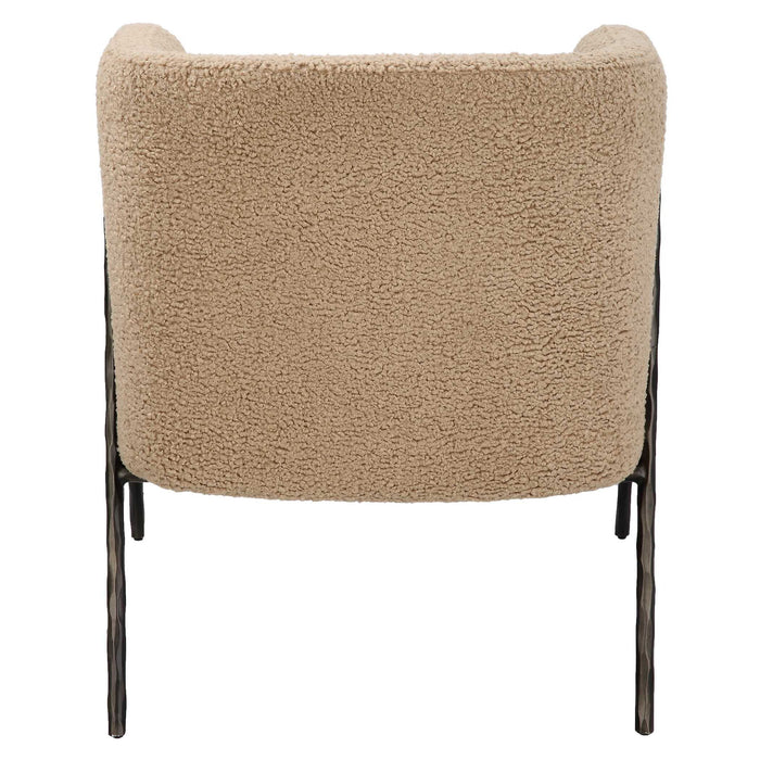 Jacobsen - Tan Shearling Barrel Chair