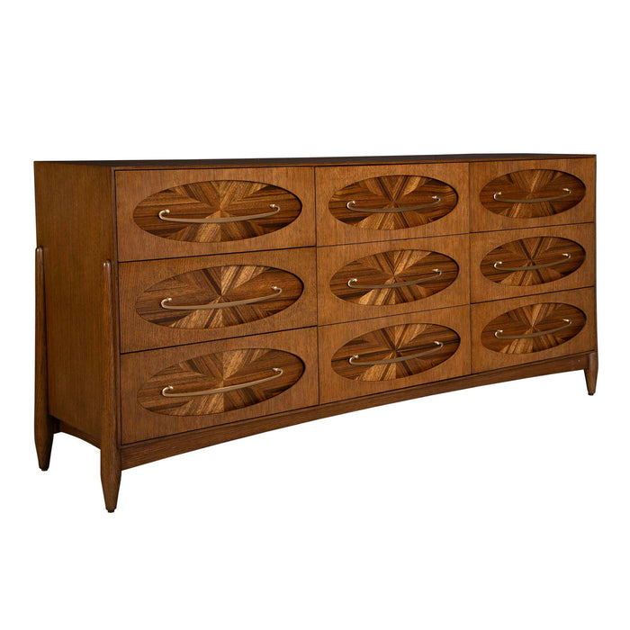 Tiger Eye - 6 Drawer 1 Door Chest - Woodtone