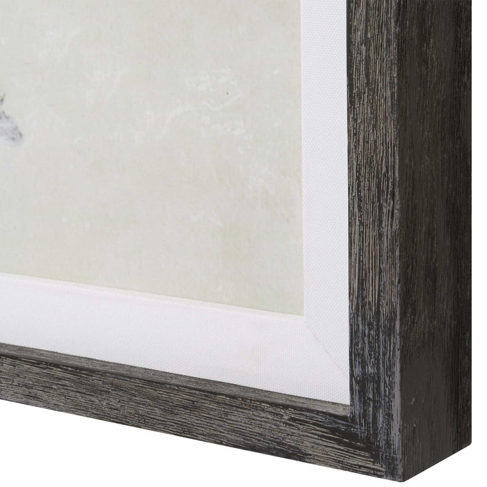 Graphite - Horizon Framed Prints (Set of 3) - Pearl Silver