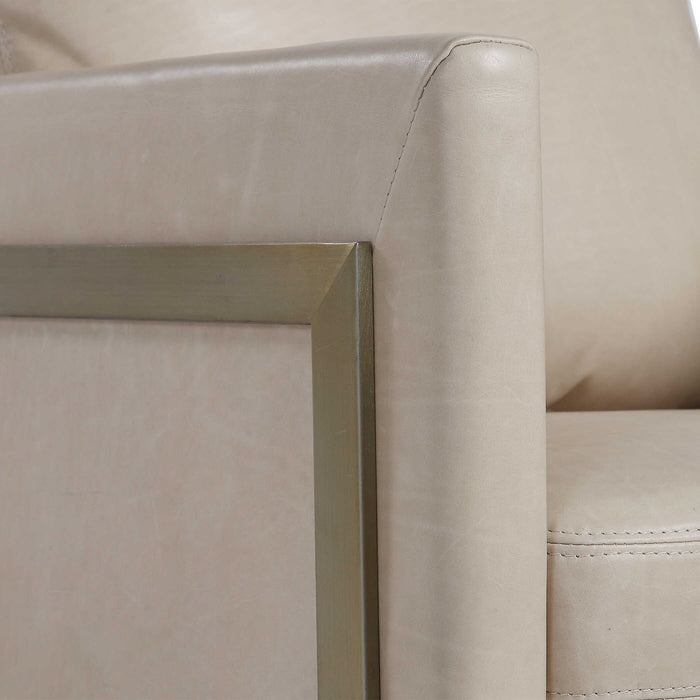 Alexandra - Accent Chair - Brass / Brown / White