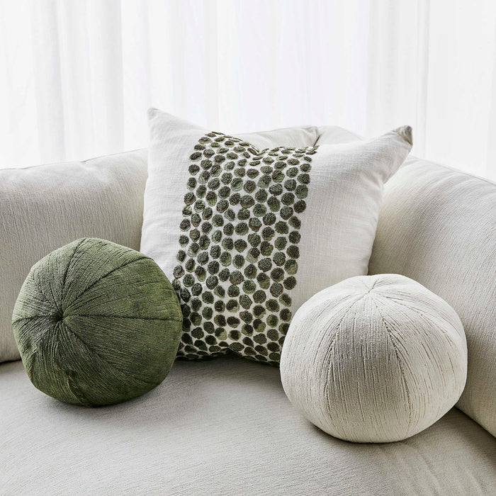 Fig Leaf - Pillow - Green / White
