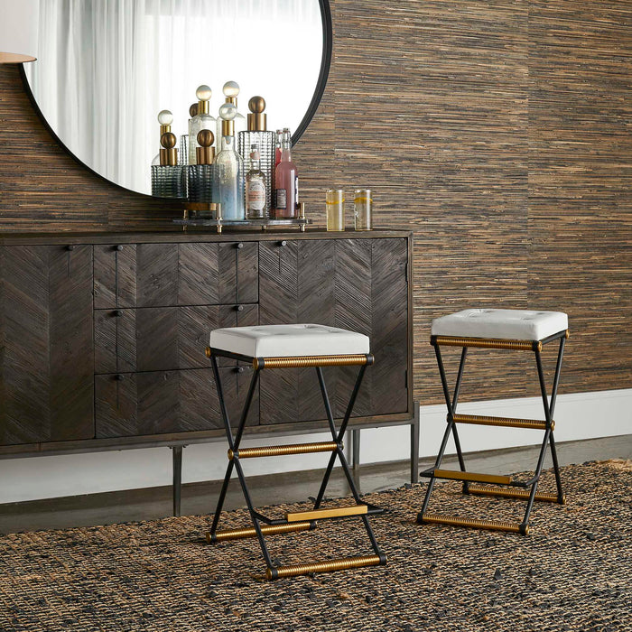 X Marks The Spot - Counter Stool - Black / Gold / White